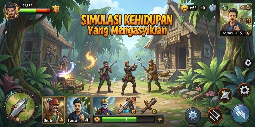 Screenshot utama AA62 menampilkan gameplay simulasi yang menarik dan interaktif.