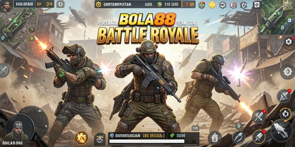 Tangkapan layar BOLA88 menampilkan aksi seru di arena Battle Royale.