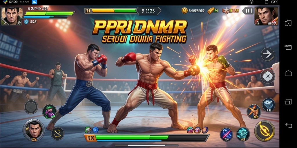 Tampilan gameplay RPRR dengan pertarungan epik dan karakter dinamis.