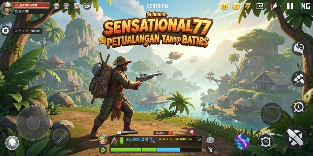 Screenshot gameplay SENSATIONAL77 yang menunjukkan dunia terbuka yang luas.
